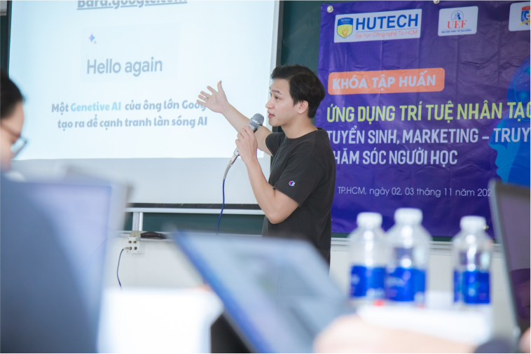 Phổ biến kiến thức sử dụng các công cụ AI đến các thầy cô trường Đại học Công Nghệ Tp.HCM- Hutech
